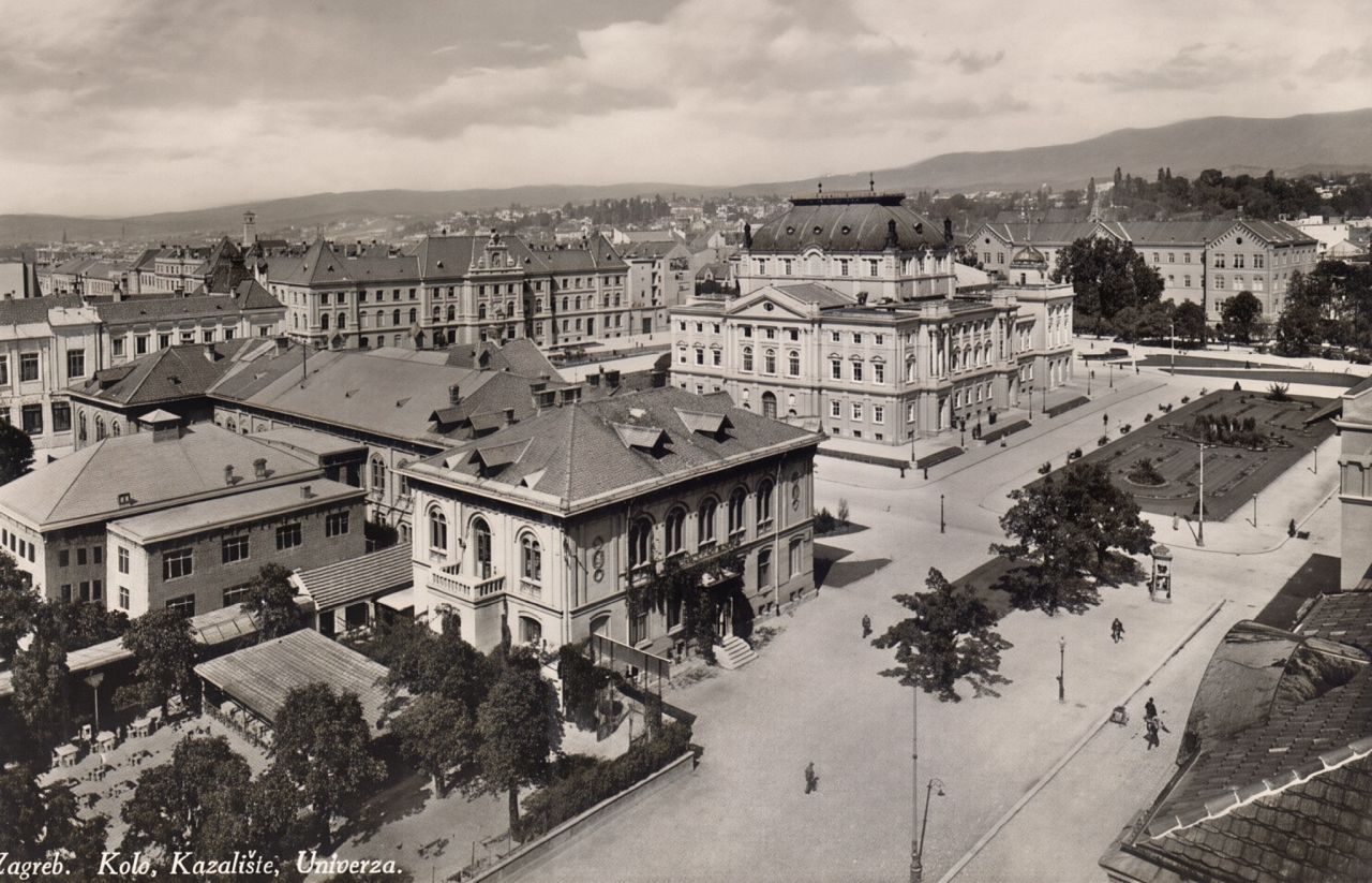 Mažuranićev trg, Trg kralja Aleksandra (današnji Trg Republike Hrvatske), oko 1930. godine